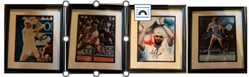 Pared de tenis -- Lote de 66 imágenes de tenis enmarcadas la mayoría con firmas y certificados Foto 3 de 4