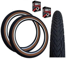 Baldys F-STYLE 20 x 2.35 BROWN WALL Slick BMX Mountain Bike TYRE s TUBE s