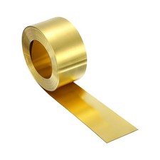 Brass Sheet Roll, 320" x 1" x 0.01" Metal Flashing Brass Foil Roll, Gold