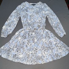 Tommy Hilfiger Women's Blue Butterfly Band Collar Dress Size XL -5209