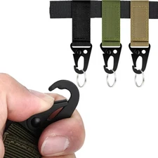 Tactical Gear Clip Nylon Key Ring Holder Belt Keychain Hooks Utility Ring Buckle