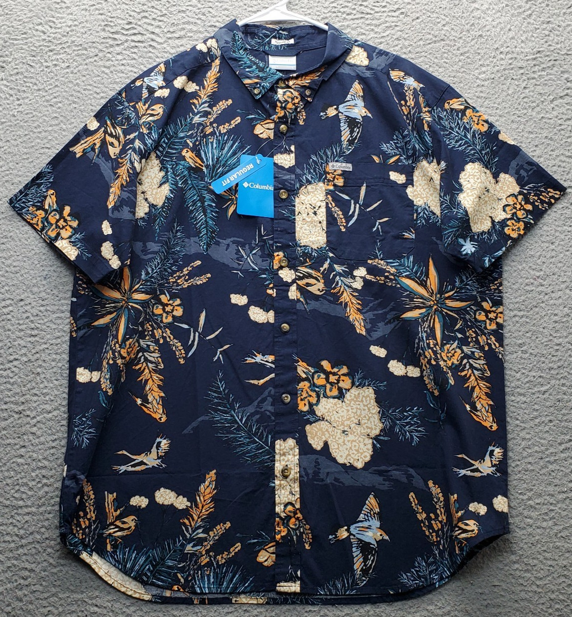 Columbia Hiking Shirt Mens L Multi Rapid Rivers Printed Regular Fit Button-Down