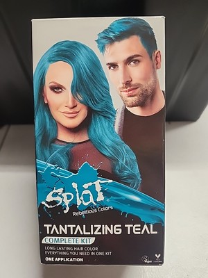 Splat Complete Kit, Tantalizing Teal, Semi-Permanent Teal Hair Dye with Bleach