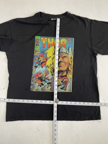 Marvel Comics The Mighty Thor T-Shirt Mens Size L Black Graphic Print Tee VTG - Picture 7 of 7