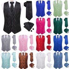 Fashion Mens Vest Red Green Blue Waistcoat Wedding Formal Casual Suit Gilet