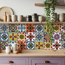 Boho Talavera Peel and Stick Tile Stickers - Easy DIY Backsplash for Kitchen ...