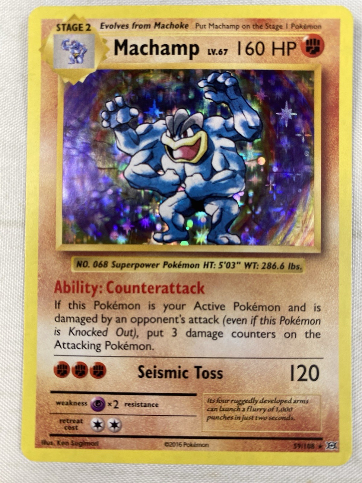Machamp 59/108 Holo Rare XY Evolutions Pokemon Card NM