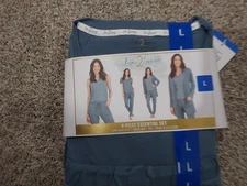 LIVE 2 LOUNGE 4 PIECE PAJAMA/LOUNG SET SZ LARGE in TEAL NEW FREE SHIP!