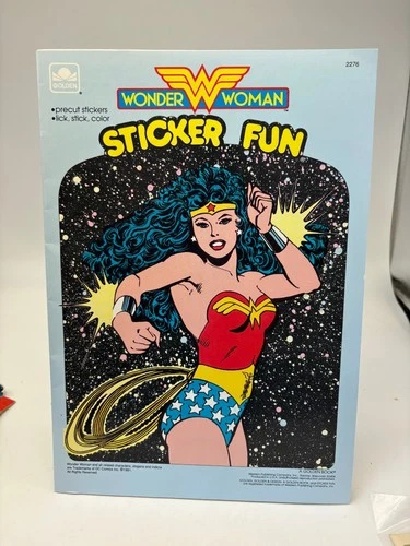 VINTAGE WONDER WOMAN STICKER FUN BOOK JUSTICE LEAGUE OF AMERICA BRAND NEW 1991