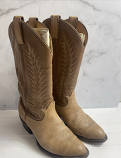 Tony Lama Two-Tone Cowboy Western Boots Vintage Black Label Mens Size 7