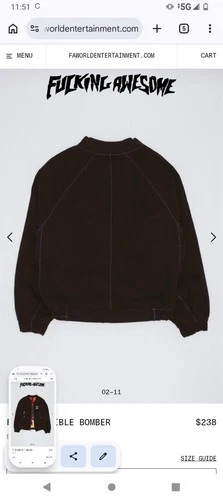 FA F*CKING AWESOME NEW WITH TAGS REVERSIBLE BOMBER-BLACK MEDIUM image 10