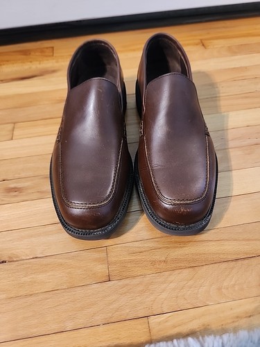 Florsheim Shoes Mens Size 9 D Soft Dress Brown Magneforce Leather Slip On Loafer - Picture 2 of 10