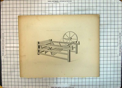Original alter antiker Druck Spinn Jenny Maschineninstrument