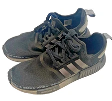 Men's Adidas NMD R1 Boost All Over Logo Black Grey Gray GX9298 US Size 8.5 EU 42