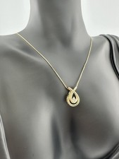 10k Yellow Gold Diamond Chain  Pendant Necklace 0.05ctw 5pts 1.6dwt