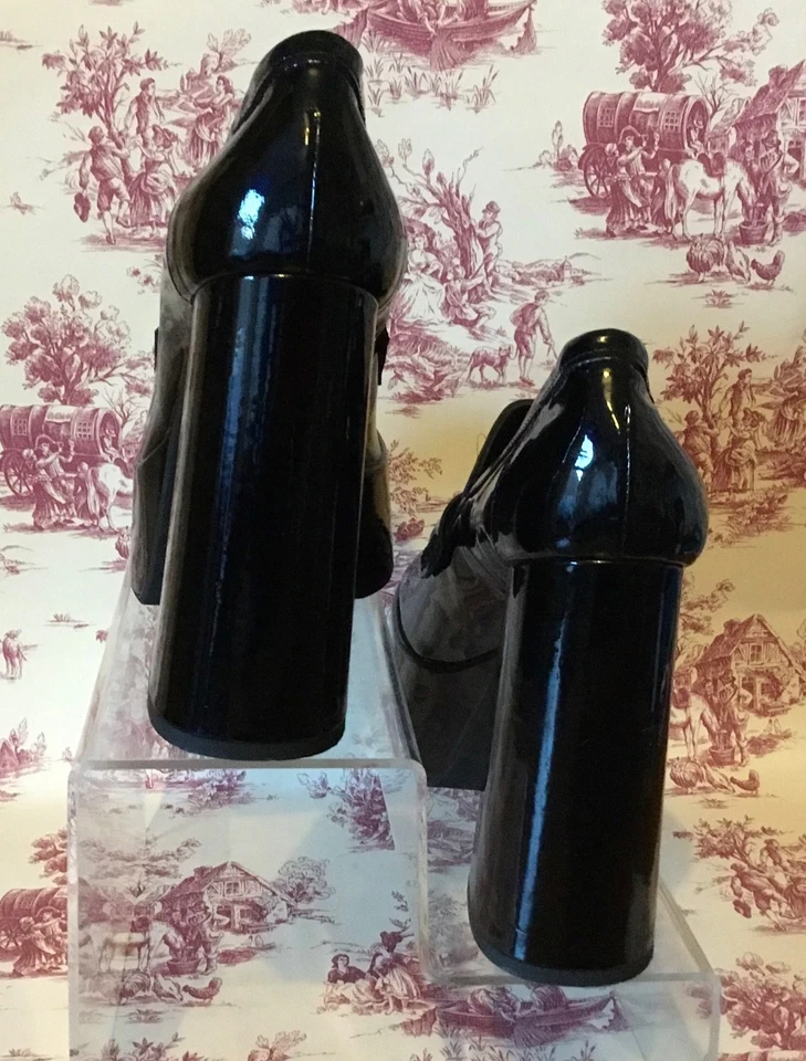 Russell & Bromley Brat Extreme Black Patent Leather Platform Loafers EU 38 U.K 5 - Image 3 of 4