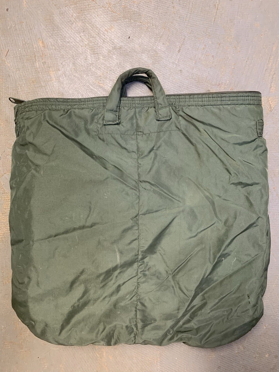 Vintage US Military 60s 70s Flyers Helmet Bag Green Nylon