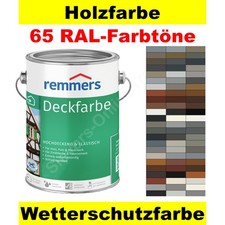 Remmers Deckfarbe, Holzfarbe in RAL-Farbt&ouml;nen: graue, braune, schwarze u. wei&szlig;e