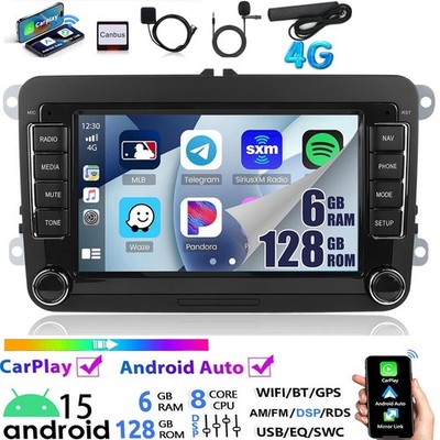 Android 15 Autoradio Carplay GPS RDS 6+128G Für VW GOLF 5 6 Plus Passat Touran