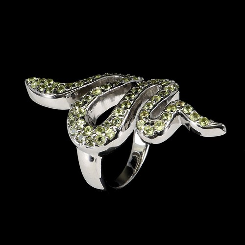 925 Sterling Silver Ring Natrual Round Peridot Natural Gemstone Jewelry Size 7 - Picture 2 of 13
