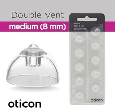 OEM Oticon minifit 8mm Double Vent Hearing Aid Domes / Tips USA SELLER 10 Pack