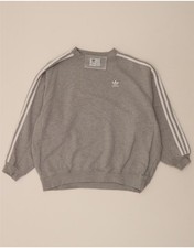 ADIDAS Womens Oversized Sweatshirt Jumper UK 8 Small Grey Cotton DA35