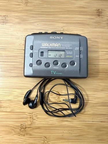Sony Walkman FM/AM TV Sound Radio Cassette Player Clock WM-FX435 Vintage Tested!
