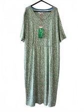 White Stuff Kara EcoVero Jersey Midi Dress Green Floral Print Size 22 BNWT
