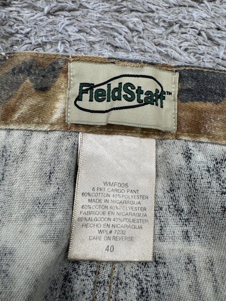 Field Staff Pants Men 40x32 Mossy Oak Breakup Camo Outdoor Hunter Cargo Wide Leg - Image 3 of 4