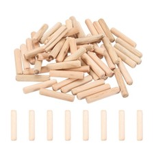 95 Pcs Wood Dowel Pins 3/8" x 2" Fluted Wooden Dowels Hardwood Pegs