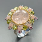 Jewellery 12 ct+ Natural Morganite Ring 925 Sterling Silver Size 7 /R482498