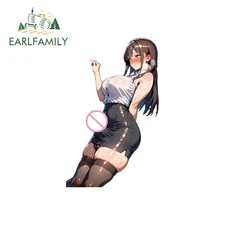 EARLFAMILY 5.1" Alluring Futanari Female Wall Sticker Hentai Big Breasts  Decal 