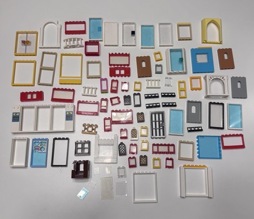 LEGO Windows and Doors LOT - Frames, Panels, Glass Pieces - Bulk Mixed CLEAN - Picture 1 of 7