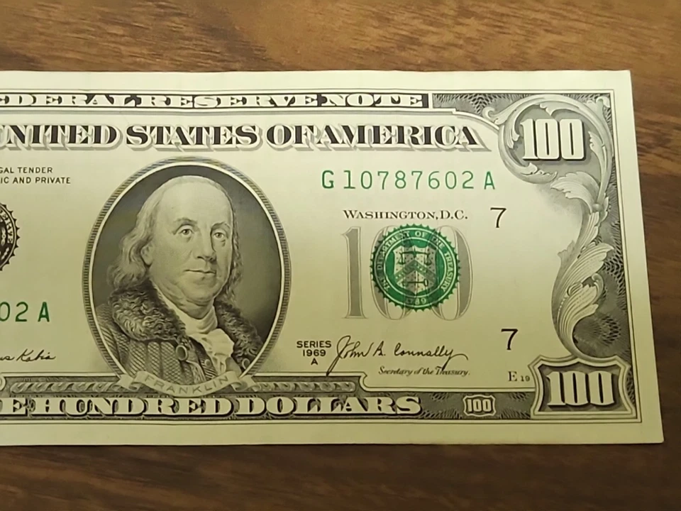 Series 1969A $100 Bill * CHICAGO * G 10787602 A - Image 4 of 4