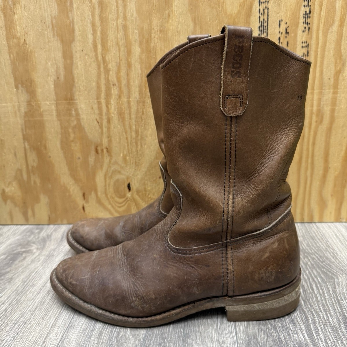 Vintage 80s Red Wing Pecos Boots 9801 Western Mens 11.5 D Leather Rare Red Wing Vintage Red Wing 9801 Pecos Western Cowboy Boots  main image 2