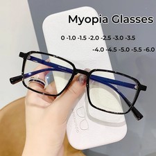 Anti Blue Light Women Men Myopia Minus Glasses Vintage TR Small Frame Finished P