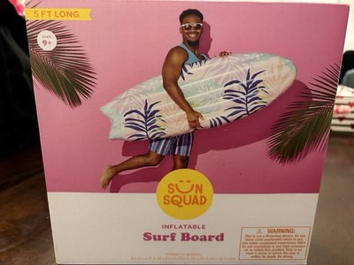 Sun Squad Inflatable 5Ft Surfboard shape float Brand New