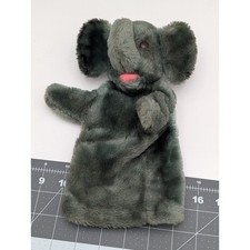 Dakin Gray Elephant Hand Puppet Plush 1976 Stuffed Animal Toy