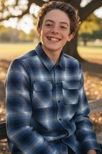 KATIN Shiloh Flannel Blue Polar Navy Boys Youth 10-12 NWT