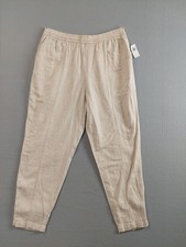 Old Navy Women Pant M Beige Elastic Waist High Rise Pull On Flat Front Boho