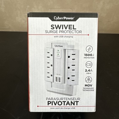 CyberPower 6-Outlet Swivel Wall Tap Surge Protector - 2 USB Ports
