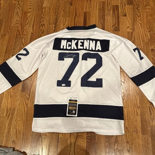 GAVIN MCKENNA AUTOGRAPH SIGNED PSU HOCKEY JERSEY LARGE JSA COA AUTO #1 Pick
