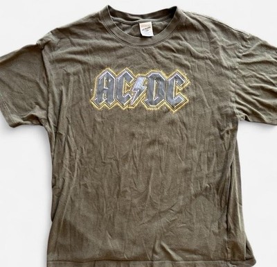 Size Medium American Eagle AC/DC Olive Green Graphic T Shirt Rock Band