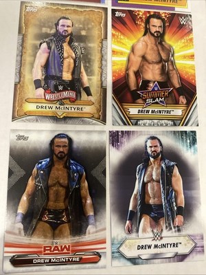 WWE Drew McIntyre 6 Card Lot, Topps Raw, Flagship, Wrestlemania, Summer Slam, He