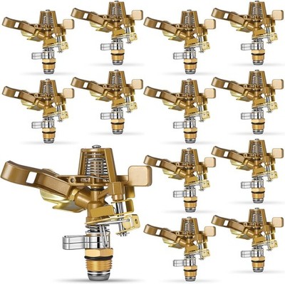 Ferraycle 12 Pieces 1/2 Inch Brass Impact Sprinkler Head with Nozzles Heavy D...