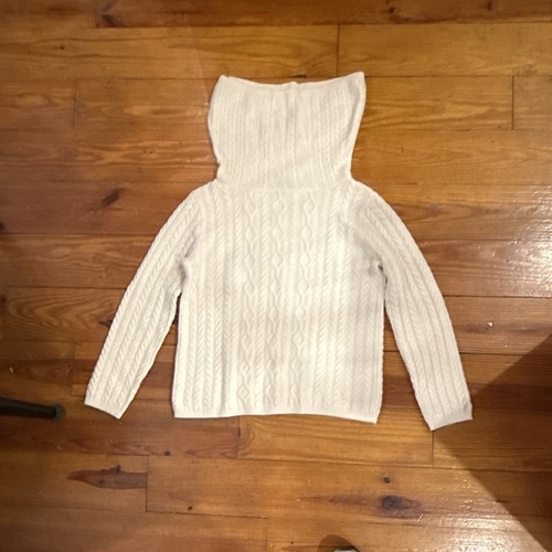 Daniel Bishop Women’s M 100% Cashmere Cable Knit Cowl Neck Sweater Scotland