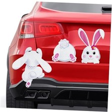 3 Pcs Easter Reflective Car Magnets Climbing Car Bunny Magnetic Stickers Cute