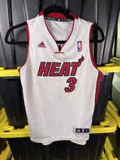 Adidas Miami Heat Dwayne Wade Jersey Youth Size Medium White Red Basketball NBA