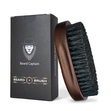 Boar Bristle Beard Brush For Men Retro Wooden Handle Travel Size Facial Care