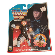 WWF Hasbro Undertaker series 4, Blue card MOC "Tombstone Tackle" Wrestling 1992